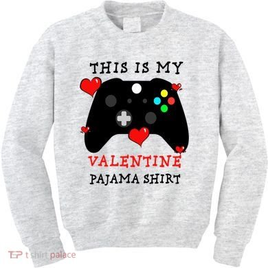 Video Games This Is My Valentine Pajama Kids Sweatshirt