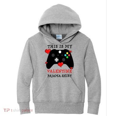Video Games This Is My Valentine Pajama Kids Hoodie