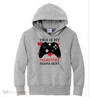 Video Games This Is My Valentine Pajama Kids Hoodie thumb 0