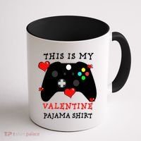 Video Games This Is My Valentine Pajama Coffee Mug thumb 1