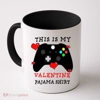 Video Games This Is My Valentine Pajama Coffee Mug thumb 0