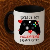 Video Games This Is My Valentine Pajama Coffee Mug thumb 2