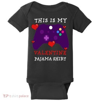 Video Games This Is My Valentine Pajama Baby Bodysuit