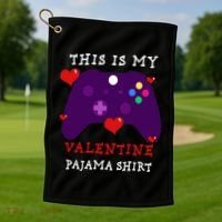 Video Games This Is My Valentine Pajama Golf Towel thumb 1