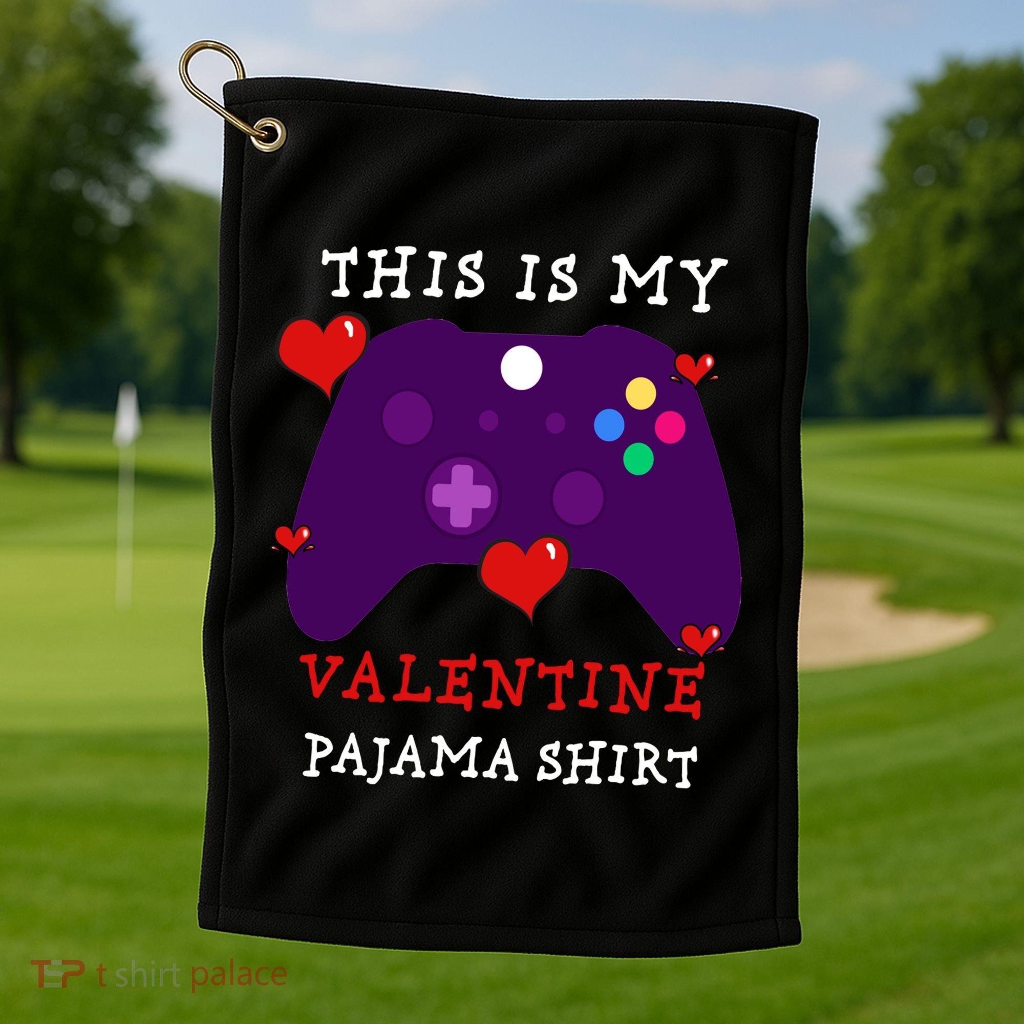 Video Games This Is My Valentine Pajama Golf Towel