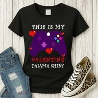 Video Games This Is My Valentine Pajama Women's T-Shirt thumb 3