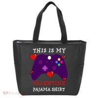 Video Games This Is My Valentine Pajama Tote Bag thumb 0