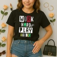 Video Games Work Hard Play Harder Gamer Comfort Colors Boxy T-Shirt thumb 2