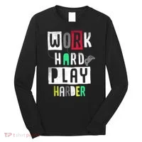 Video Games Work Hard Play Harder Gamer Long Sleeve Shirt thumb 0