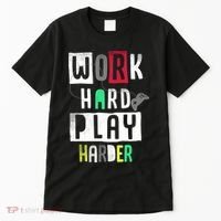 Video Games Work Hard Play Harder Gamer Tall T-Shirt thumb 0