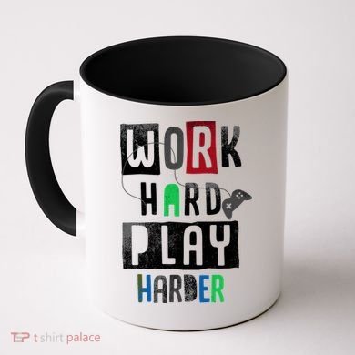 Video Games Work Hard Play Harder Gamer Coffee Mug