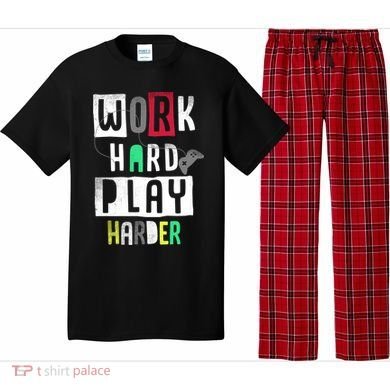 Video Games Work Hard Play Harder Gamer Pajama Set