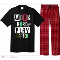 Video Games Work Hard Play Harder Gamer Pajama Set thumb 0