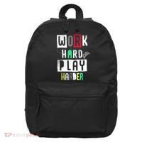 Video Games Work Hard Play Harder Gamer 16 in Basic Backpack thumb 0