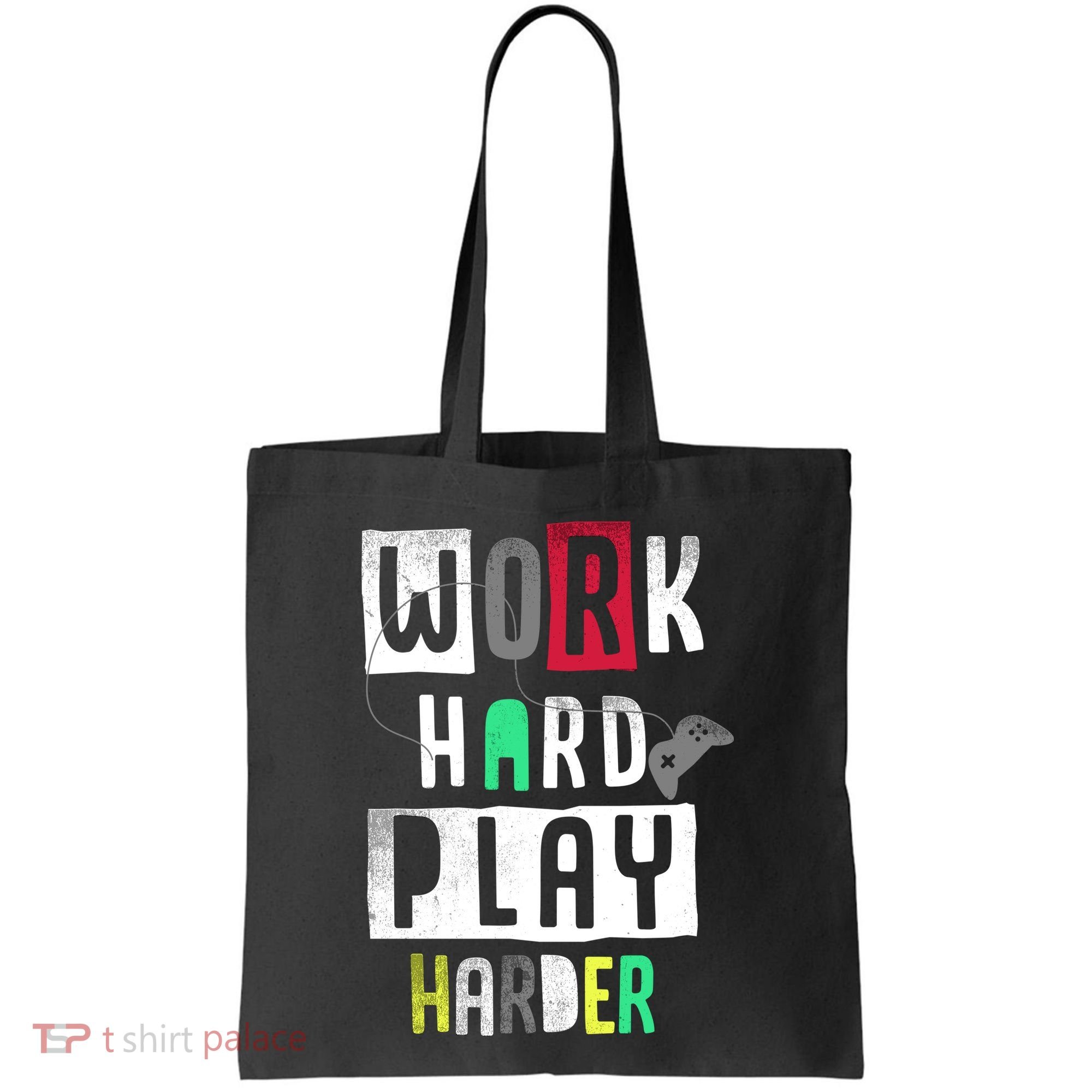 Video Games Work Hard Play Harder Gamer Tote Bag