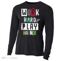 Video Games Work Hard Play Harder Gamer Cooling Performance Long Sleeve Crew thumb 0