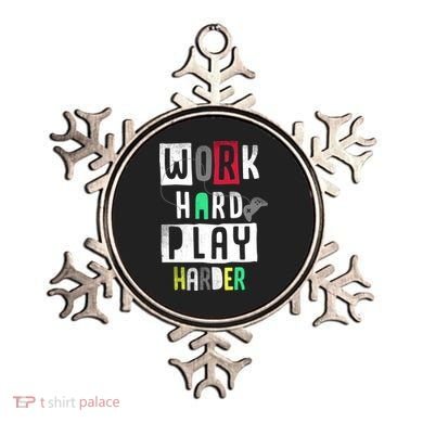 Video Games Work Hard Play Harder Gamer Ornament