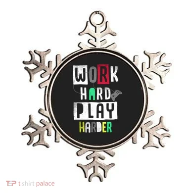 Video Games Work Hard Play Harder Gamer Ornament