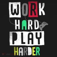 Video Games Work Hard Play Harder Gamer Pom Pom 12in Knit Beanie thumb 2