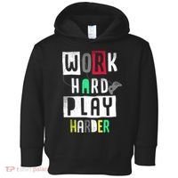 Video Games Work Hard Play Harder Gamer Toddler Hoodie thumb 0