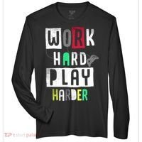 Video Games Work Hard Play Harder Gamer Zone Performance Long-Sleeve T-Shirt thumb 0
