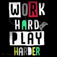 Video Games Work Hard Play Harder Gamer Women's Long Sleeve Shirt thumb 2
