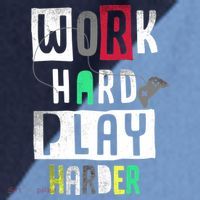 Video Games Work Hard Play Harder Gamer Raglan Baseball Sleeve Shirt thumb 2
