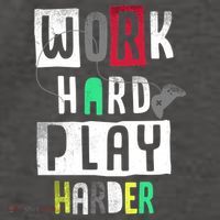 Video Games Work Hard Play Harder Gamer Vector Backpack thumb 2