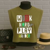 Video Games Work Hard Play Harder Gamer Garment-Dyed Women's Muscle Tee thumb 3