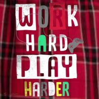 Video Games Work Hard Play Harder Gamer Women's Flannel Plaid Pajama Pants thumb 2
