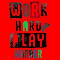 Video Games Work Hard Play Harder Gamer Santa Hat thumb 1