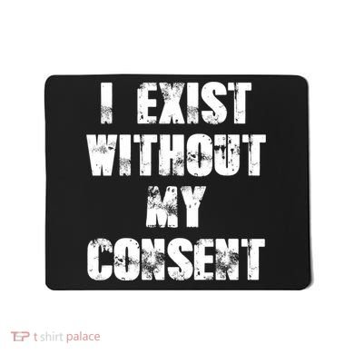 Vintage I Exist Without My Consent Funny Meme Frog Mousepad