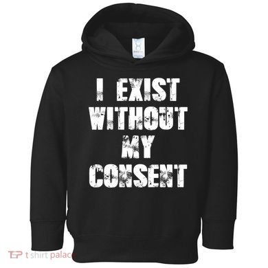 Vintage I Exist Without My Consent Funny Meme Frog Toddler Hoodie