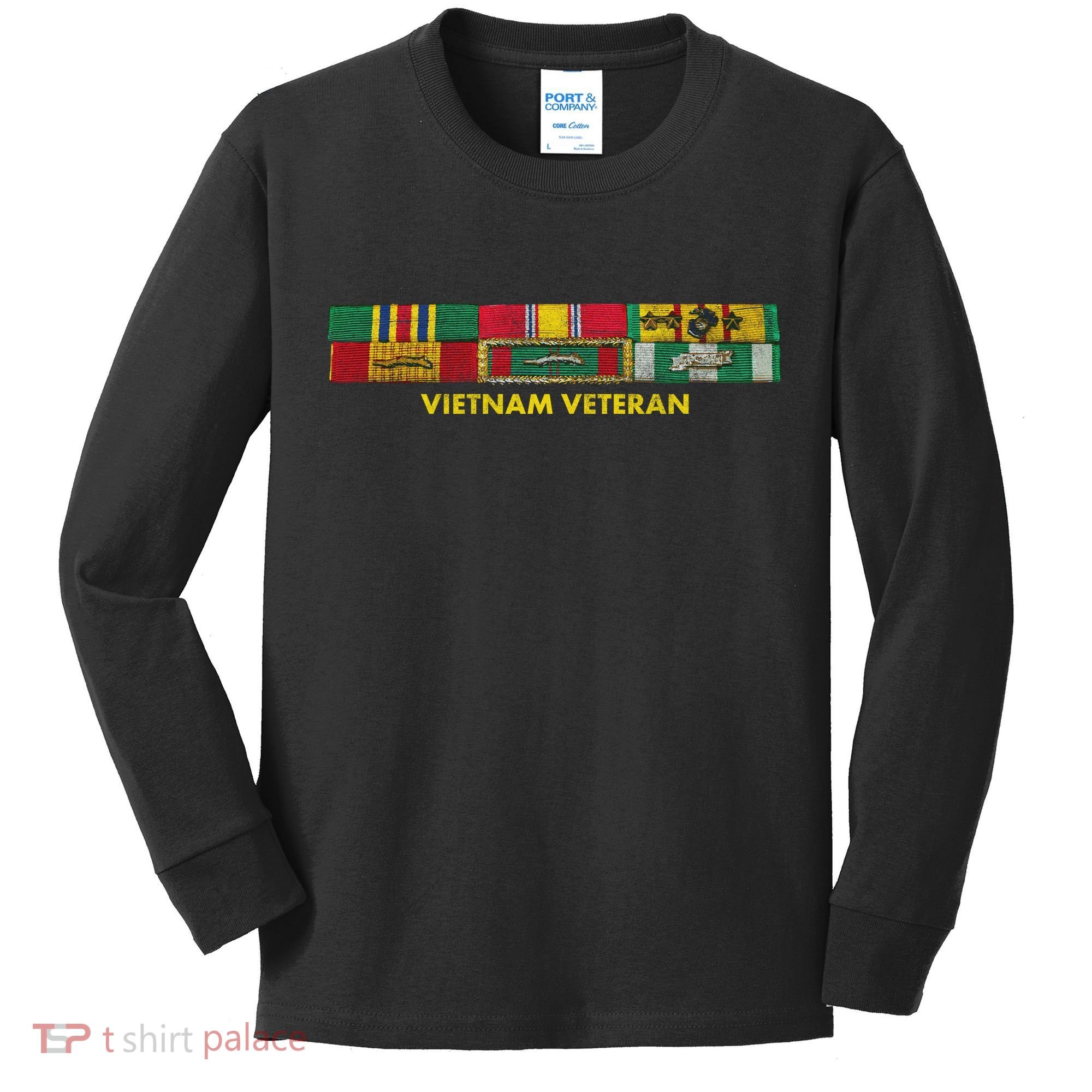 Vietnam Veteran Emblem Kids Long Sleeve Shirt