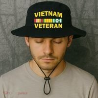 Vietnam Veteran Flag Logo Bucket Hat thumb 2