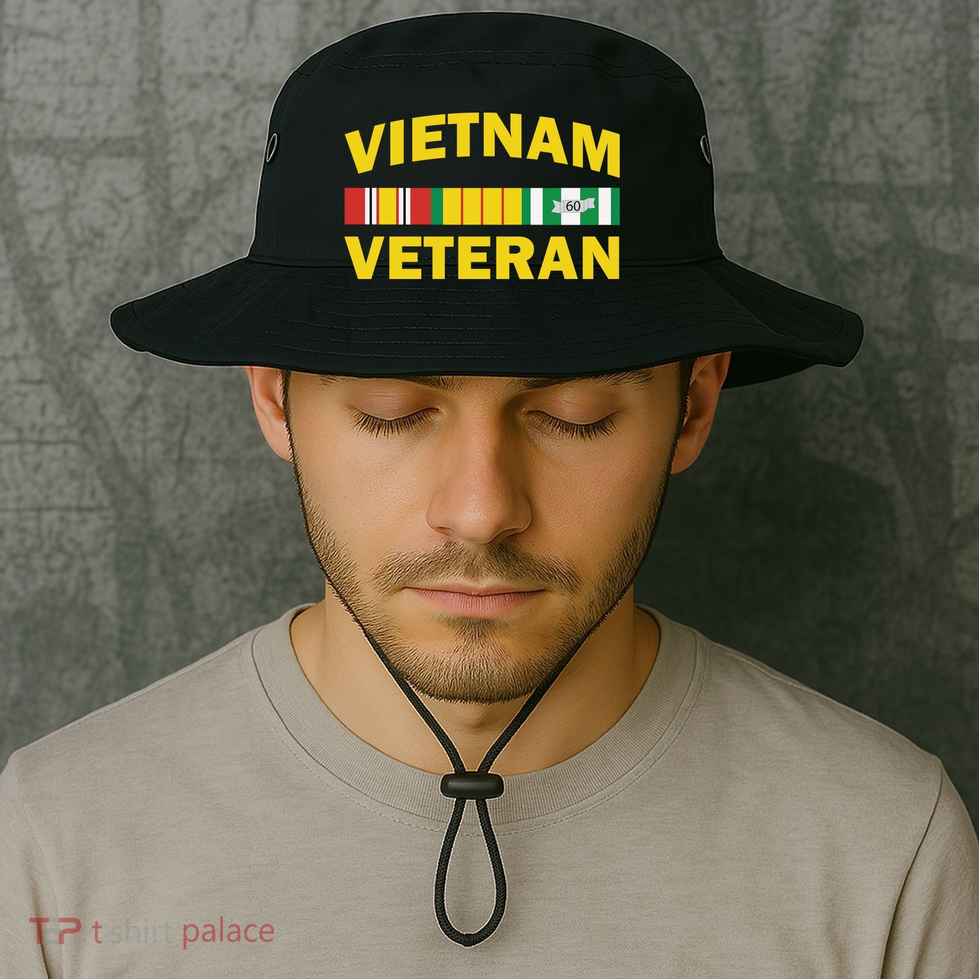 Vietnam Veteran Flag Logo Bucket Hat