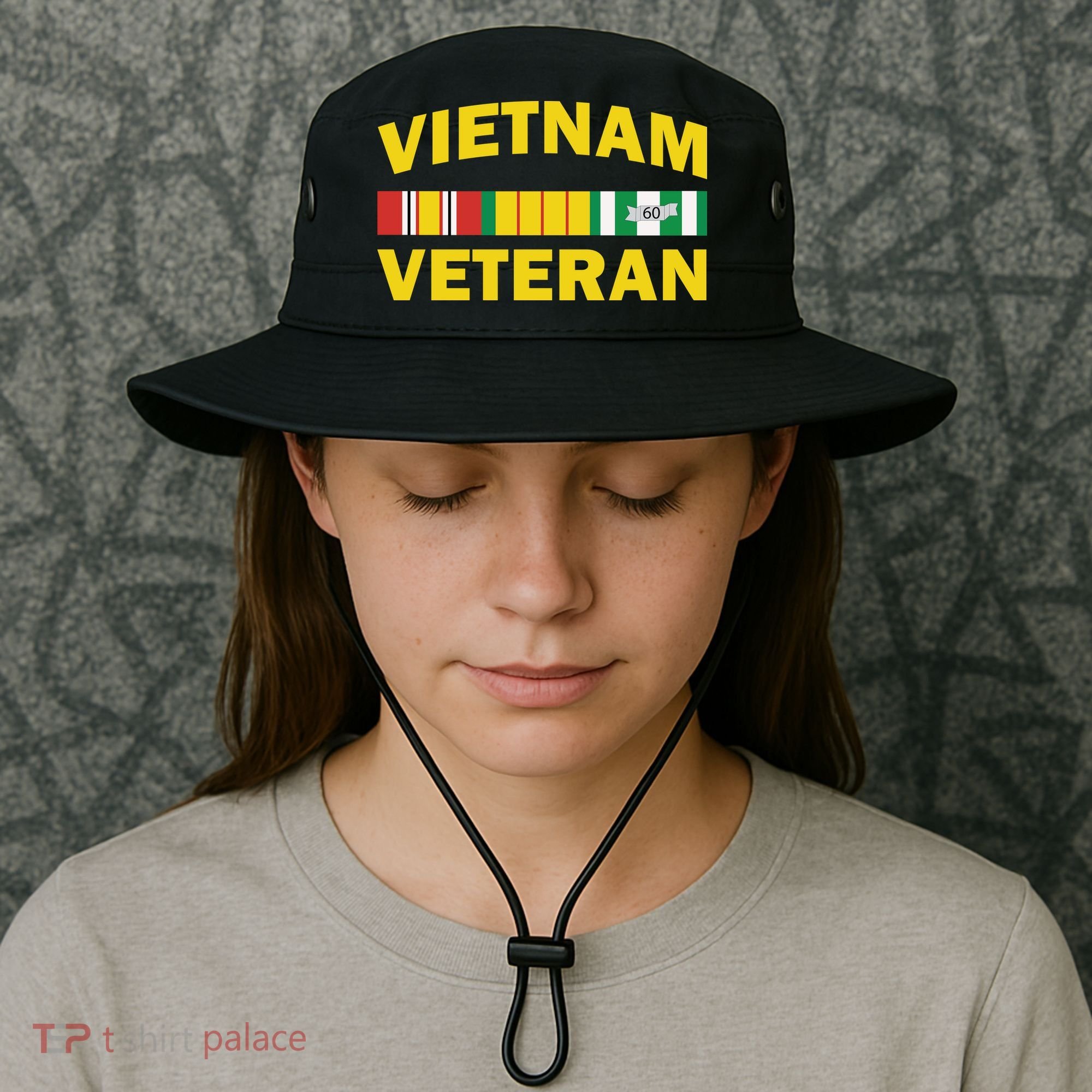 Vietnam Veteran Flag Logo Bucket Hat