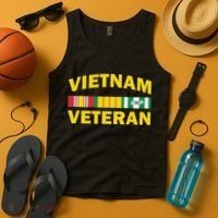 Vietnam Veteran Flag Logo Tank Top thumb 4