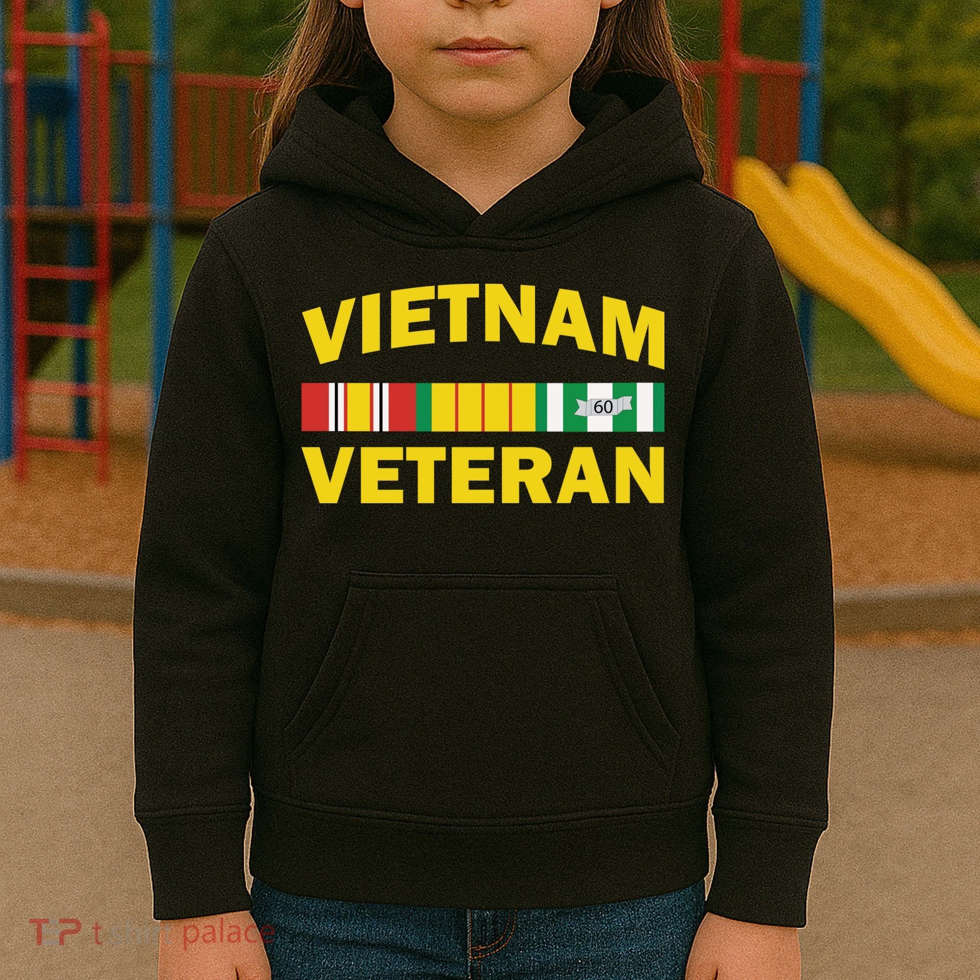 Vietnam Veteran Flag Logo Kids Hoodie