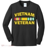 Vietnam Veteran Flag Logo Kids Long Sleeve Shirt thumb 0