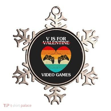 V Is For Valentine Video Games Retro Sunset Heart Ornament