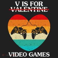 V Is For Valentine Video Games Retro Sunset Heart Hat thumb 2