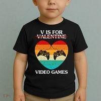 V Is For Valentine Video Games Retro Sunset Heart Toddler T-Shirt thumb 2