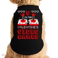 V Is For Valentine's Day Funny Video Game Gamer Doggie Tank thumb 0