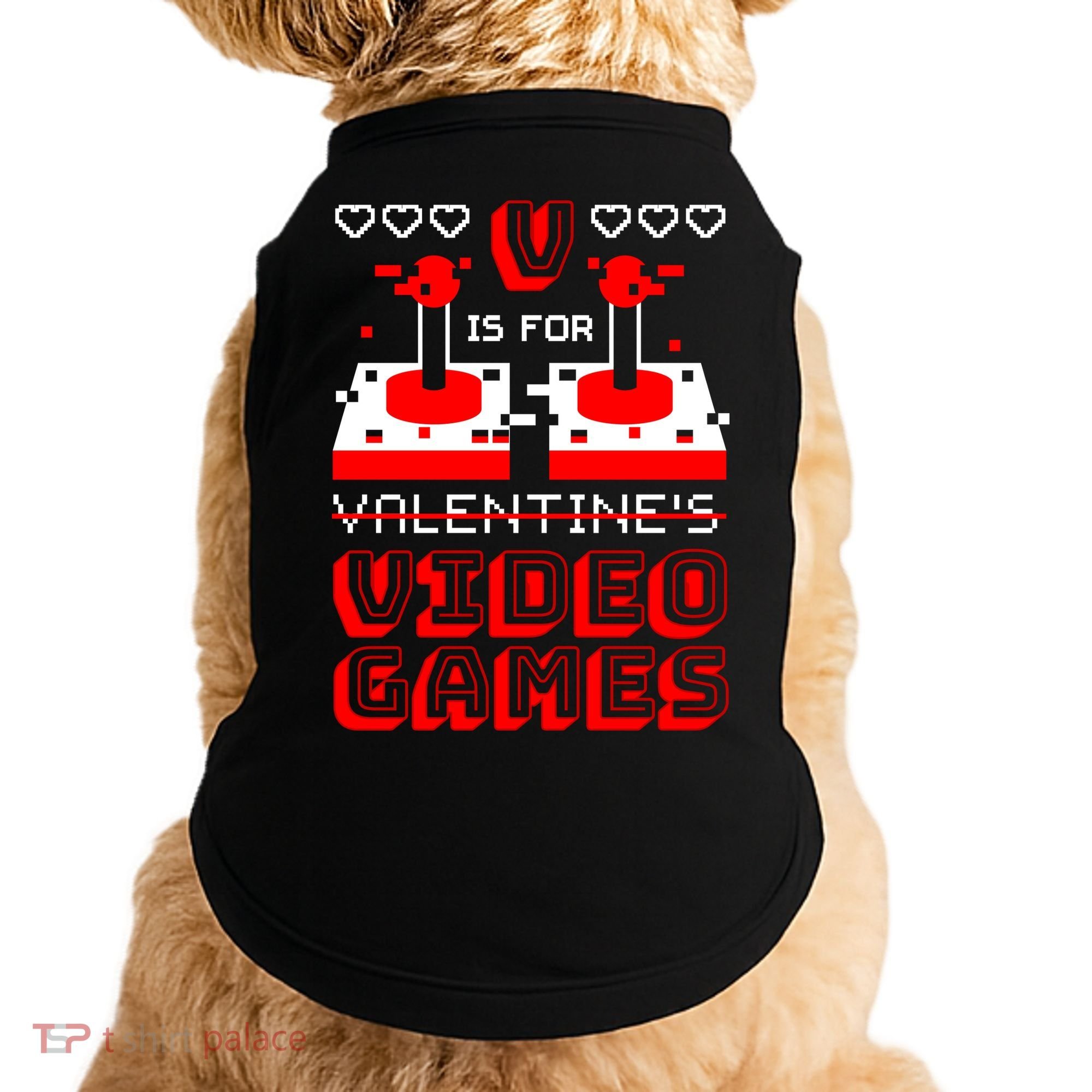 V Is For Valentine's Day Funny Video Game Gamer Doggie Tank