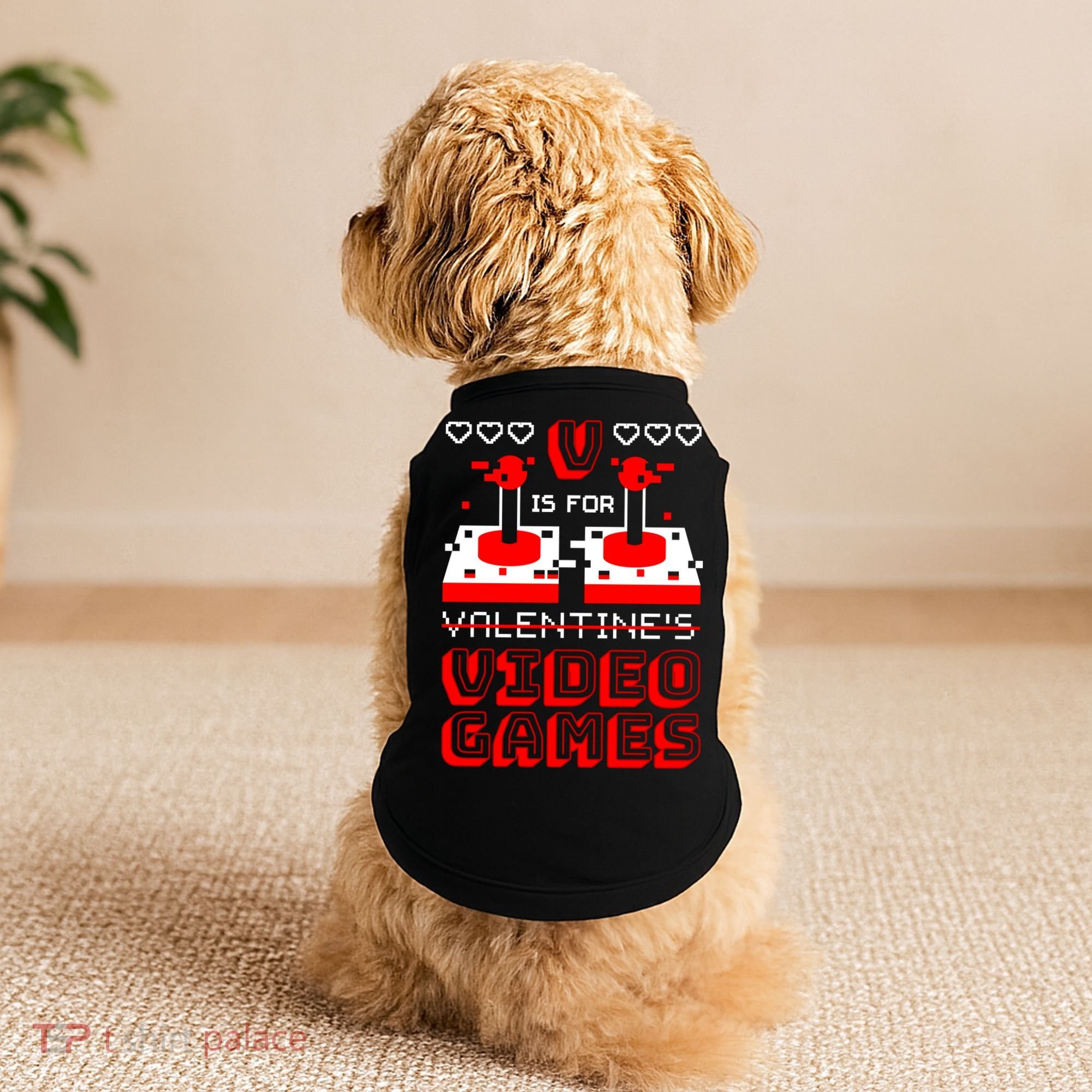 V Is For Valentine's Day Funny Video Game Gamer Doggie Tank