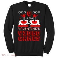 V Is For Valentine's Day Funny Video Game Gamer Sweatshirt thumb 0