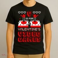 V Is For Valentine's Day Funny Video Game Gamer T-Shirt thumb 3