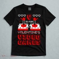 V Is For Valentine's Day Funny Video Game Gamer T-Shirt thumb 5
