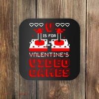 V Is For Valentine's Day Funny Video Game Gamer Coaster thumb 0